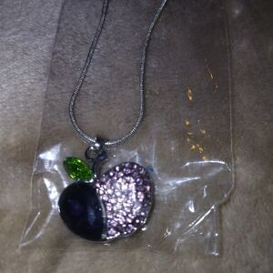 Sparkling Apple Pendant Necklace